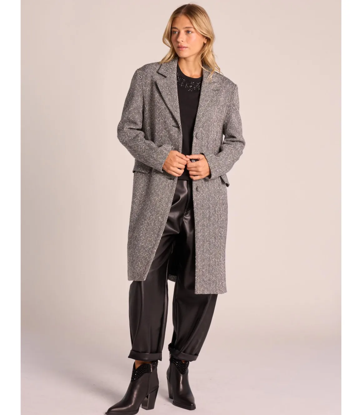 Alma en Pena Chaquetas|ABRIGO LARGO GRIS