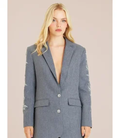 Alma en Pena Chaquetas|BLAZER MANGAS BORDADAS