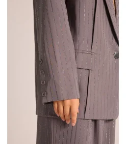 Alma en Pena Chaquetas|BLAZER RAYA DIPLOMÁTICA BRILLOS