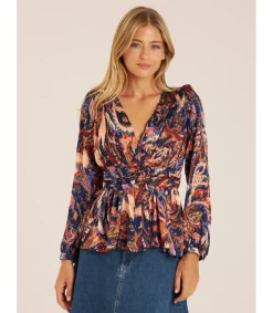 Alma en Pena Camisas|BLUSA ESTAMPADA FRUNCES