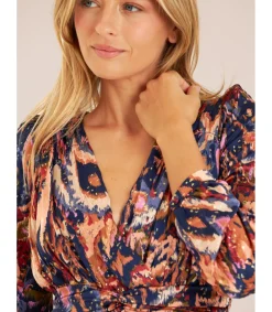 Alma en Pena Camisas|BLUSA ESTAMPADA FRUNCES