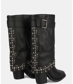 Alma en Pena Botas De Tacón|BOTA CON TACHUELAS Y HEBILLA