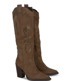 Alma en Pena Botas De Tacón|BOTA TACÓN PUNTERA AFILADA BRILLOS