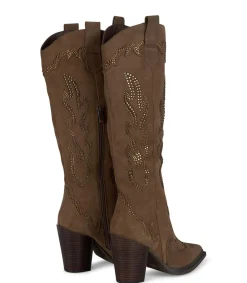 Alma en Pena Botas De Tacón|BOTA TACÓN PUNTERA AFILADA BRILLOS