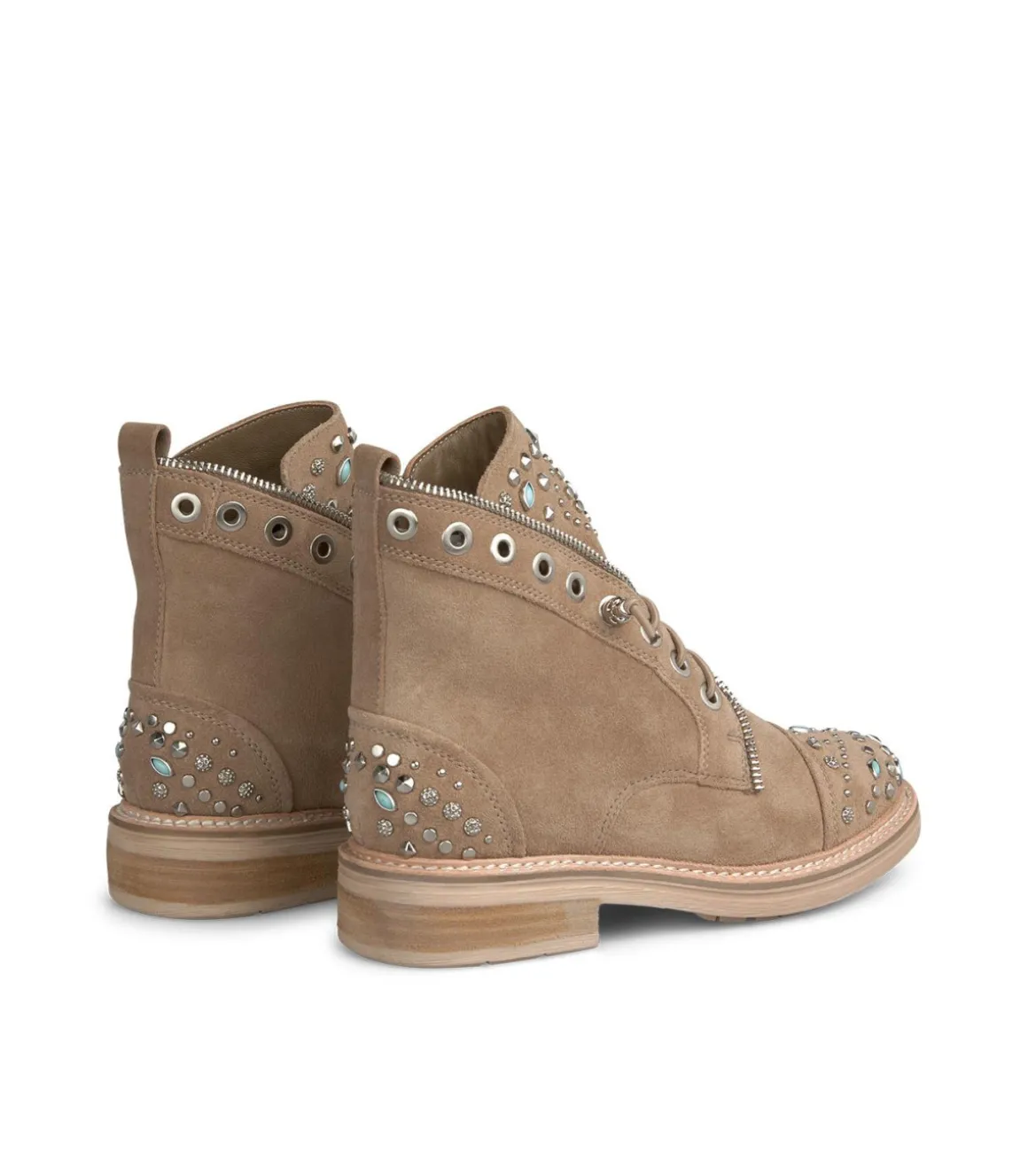 Alma en Pena Botines Planos|BOTÍN CORDONES CON TACHAS