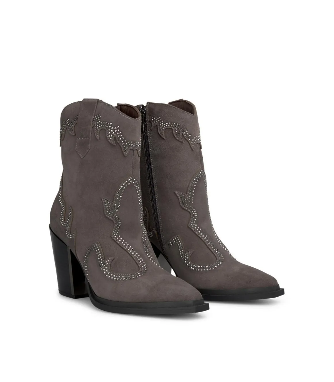 Alma en Pena Botines De Tacón|BOTÍN TACÓN PUNTERA AFILADA BRILLOS