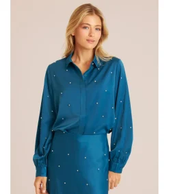 Alma en Pena Camisas|CAMISA SATINADA PEDRERÍA