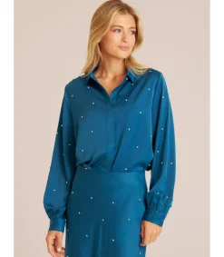 Alma en Pena Camisas|CAMISA SATINADA PEDRERÍA