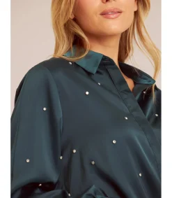 Alma en Pena Camisas|CAMISA SATINADA PEDRERÍA