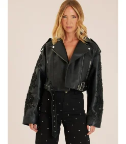 Alma en Pena Chaquetas|CHAQUETA BIKER PEDRERÍA