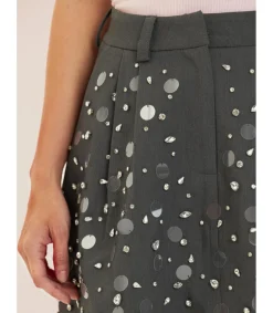 Alma en Pena Faldas|FALDA PANTALÓN CON ABALORIOS