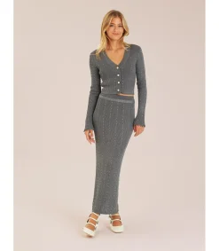 Alma en Pena Faldas|FALDA PUNTO HILO METALIZADO