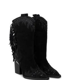 Alma en Pena Botas De Tacón|MEDIA BOTA BRILLANTE FLECOS