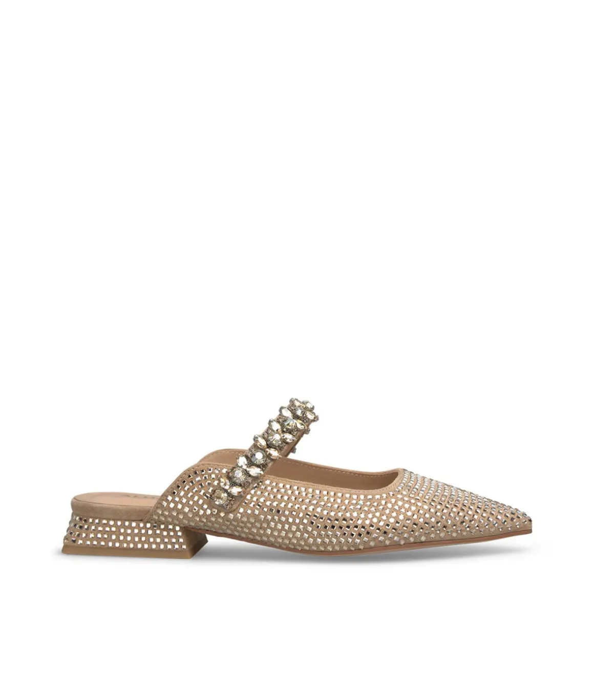 Alma en Pena Zapatos Planos|MULE CON PEDRERÍA