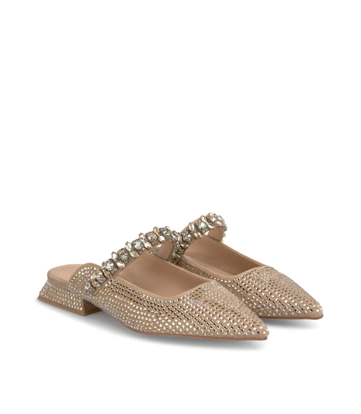 Alma en Pena Zapatos Planos|MULE CON PEDRERÍA