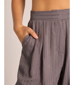 Alma en Pena Pantalones|PANTALÓN RECTO RAYAS PEDRERÍA