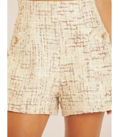 Alma en Pena Pantalones|SHORT TEXTURA BOTÓN JOYA