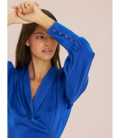 Alma en Pena Vestidos Cortos|VESTIDO CORTO MANGA ABULLONADA