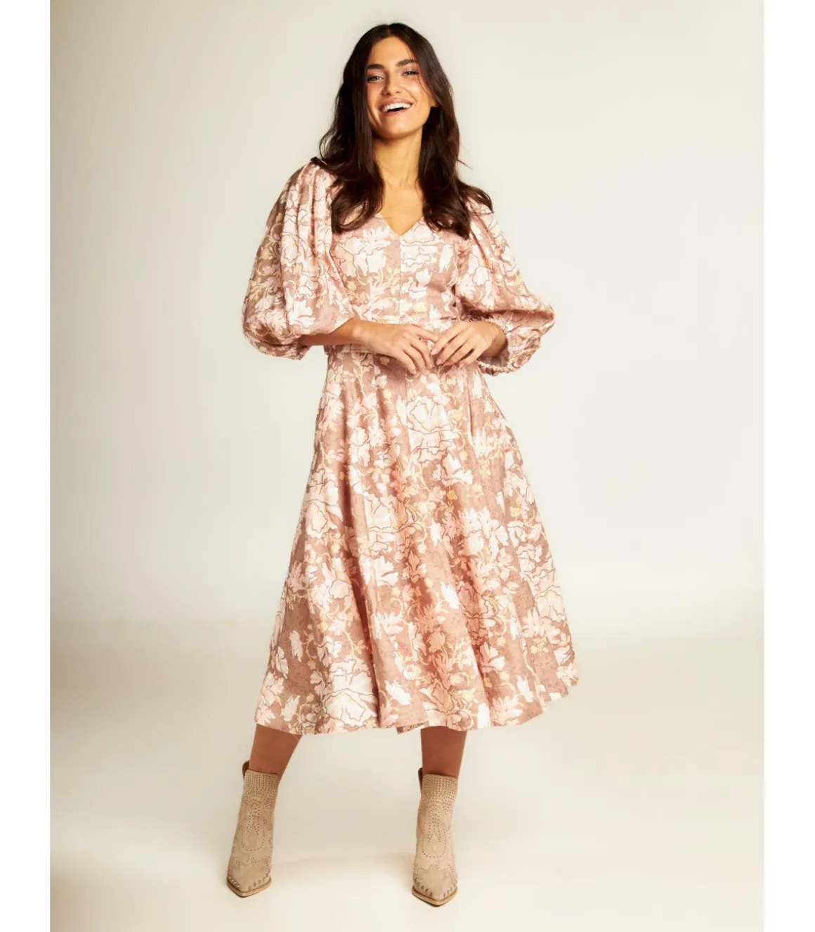 Alma en Pena Vestidos Largos|VESTIDO MIDI ESTAMPADO